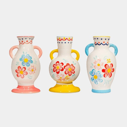 Folk Floral Small Vase Assorted