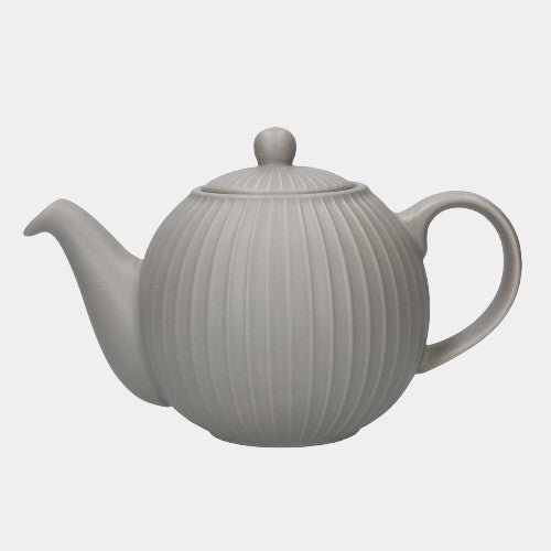London Pottery Globe Textured Teapot With Strainer 4 Cup Grey
