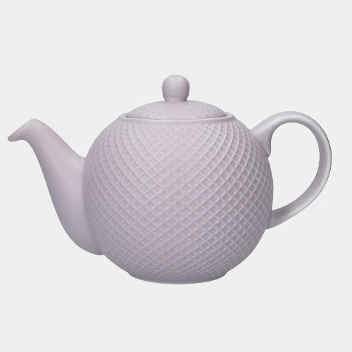 London Pottery Globe Textured Teapot with Strainer, 4-Cup, Lilac