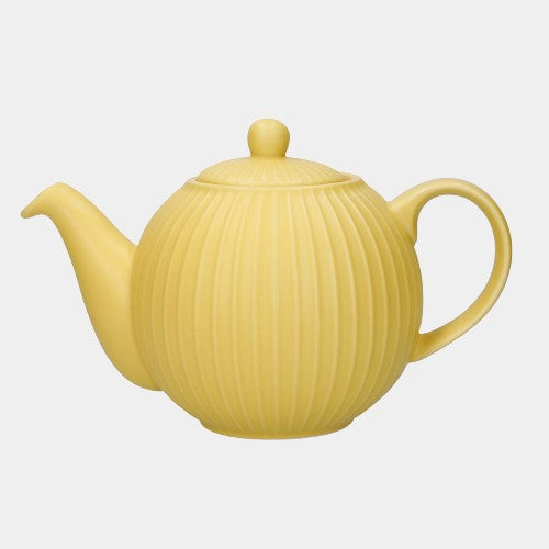 London Pottery Globe Textured Teapot with Strainer, 4-Cup, Yellow