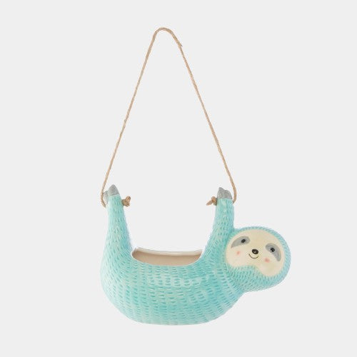 Blue Seymour Sloth Hanging Planter Dolomite For Small Plants