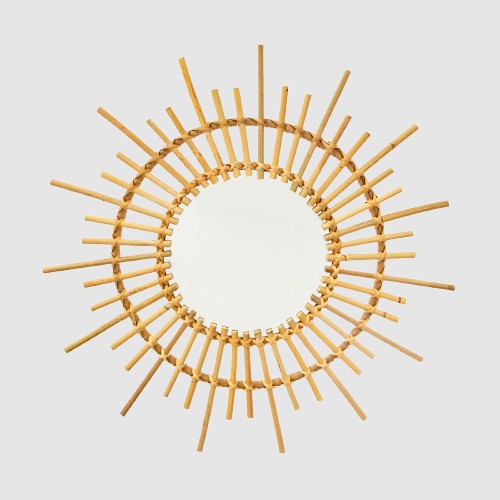 Sass And Belle Rattan Starburst Mirror - Light Colour