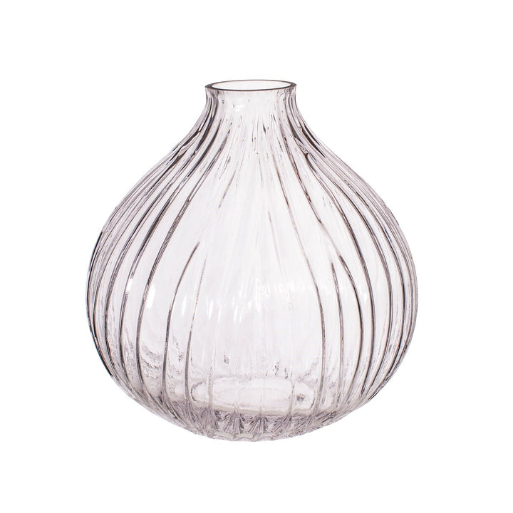 Sass And Belle Round Fluted Glass Vase Clear