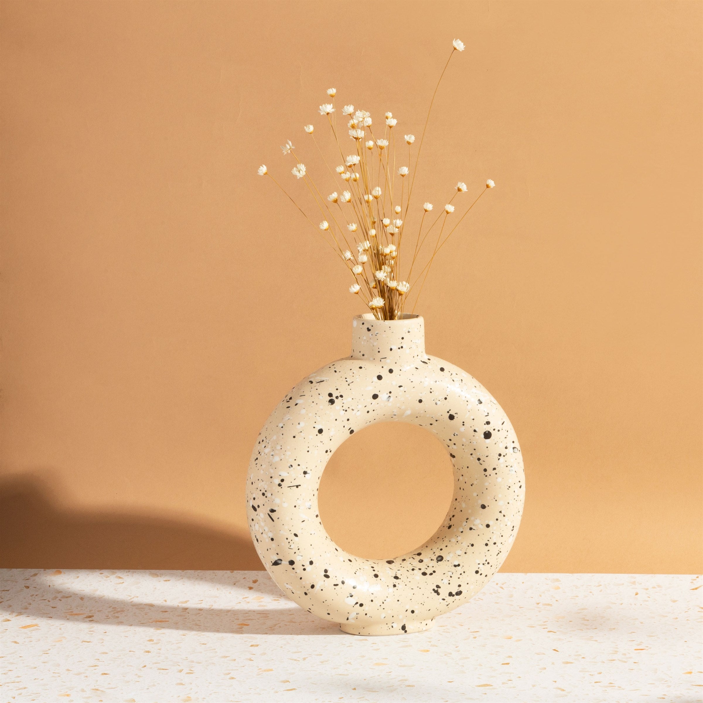 Sass and Belle Sand Terrazzo Speckled Circle Vase Large