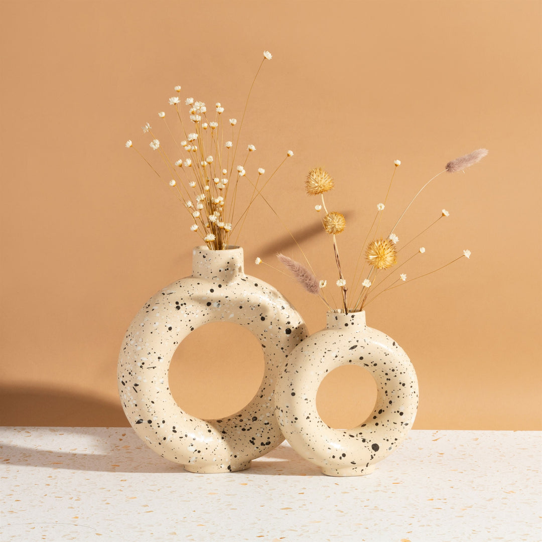 Sass & Belle Sand Terrazzo Speckled Circle Vase