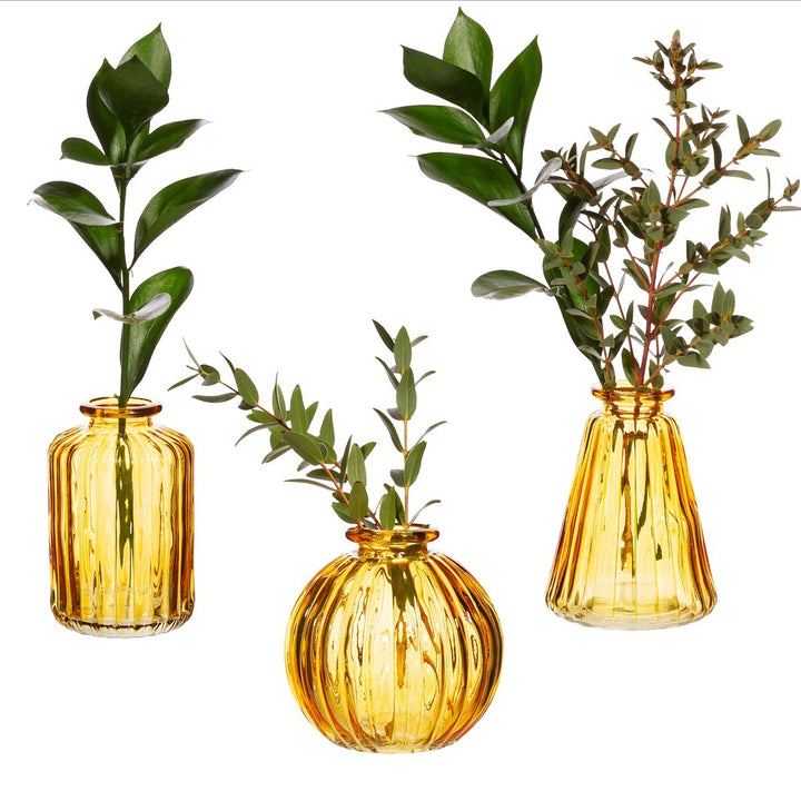 Sass & Belle Mini Yellow Glass Bud Vases