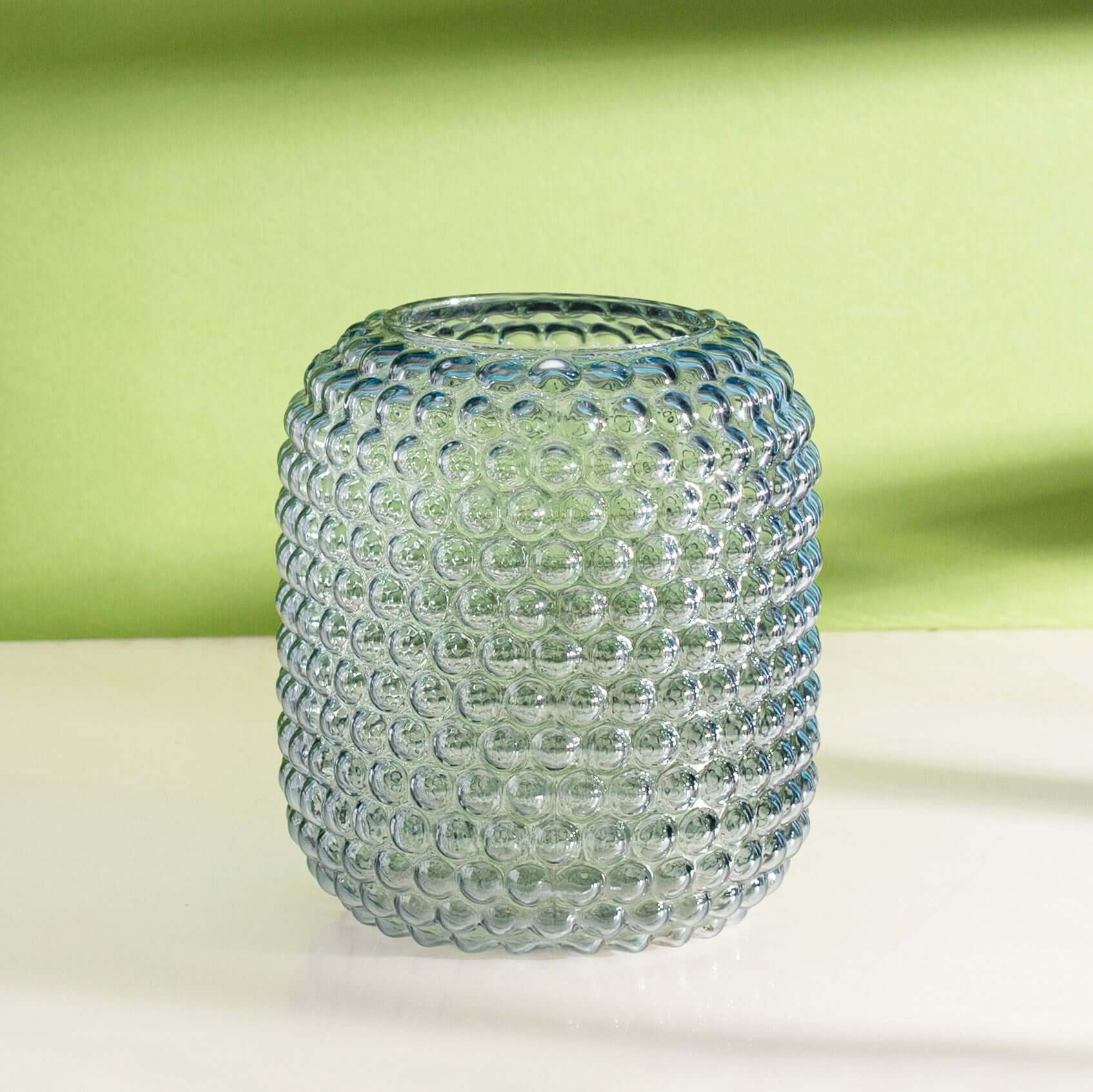 Sass And Belle Grey Glass Bobble Vase 16 x 16 x 20 Cm Boho Home Decor