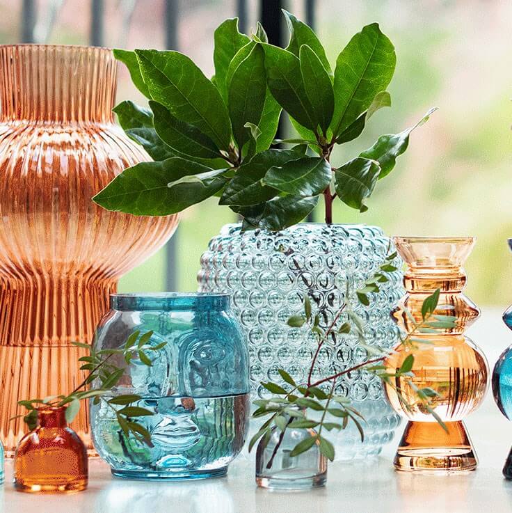 Sass &amp; Belle Clear Glass Bobble Vase