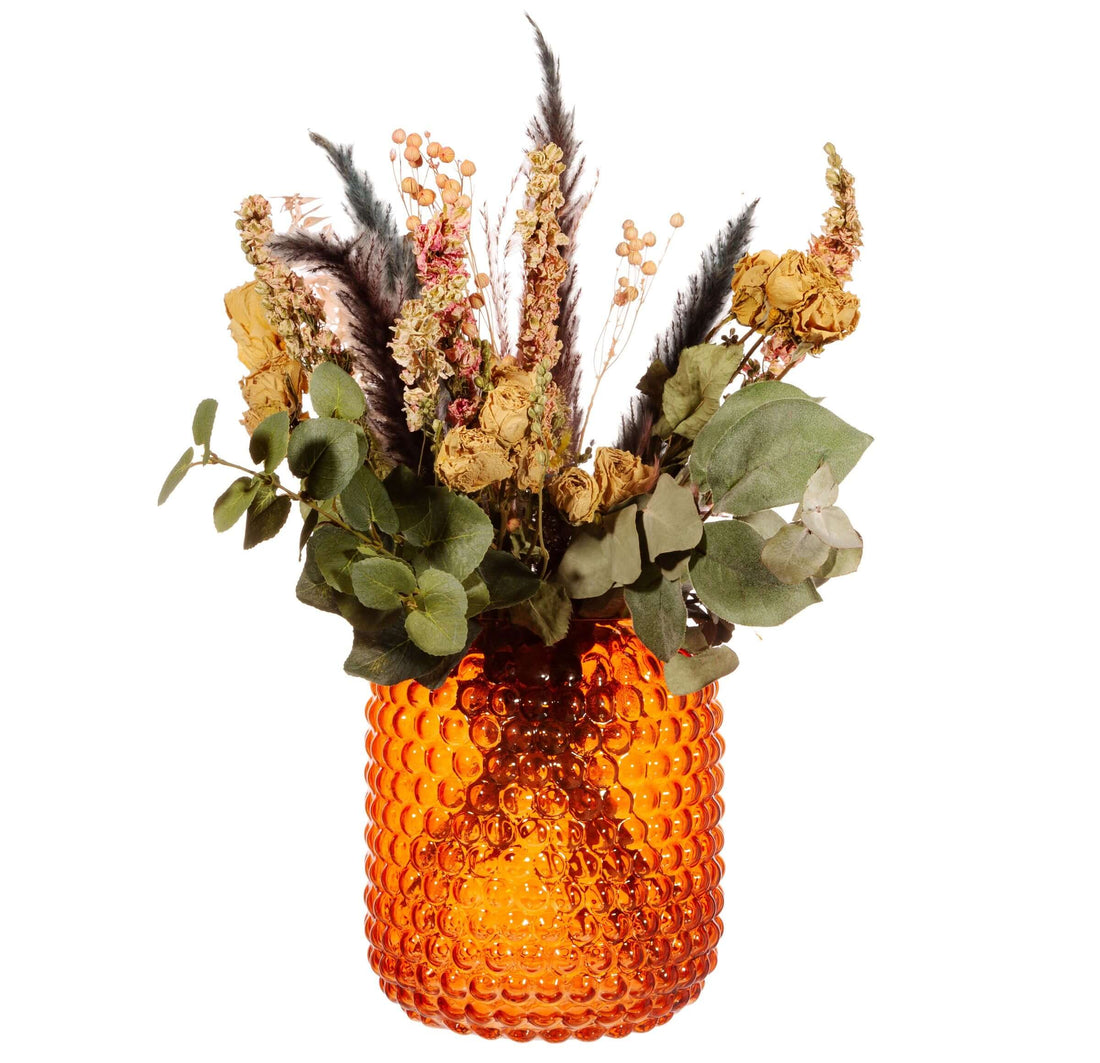 Sass &amp; Belle Amber Glass Bobble Vase