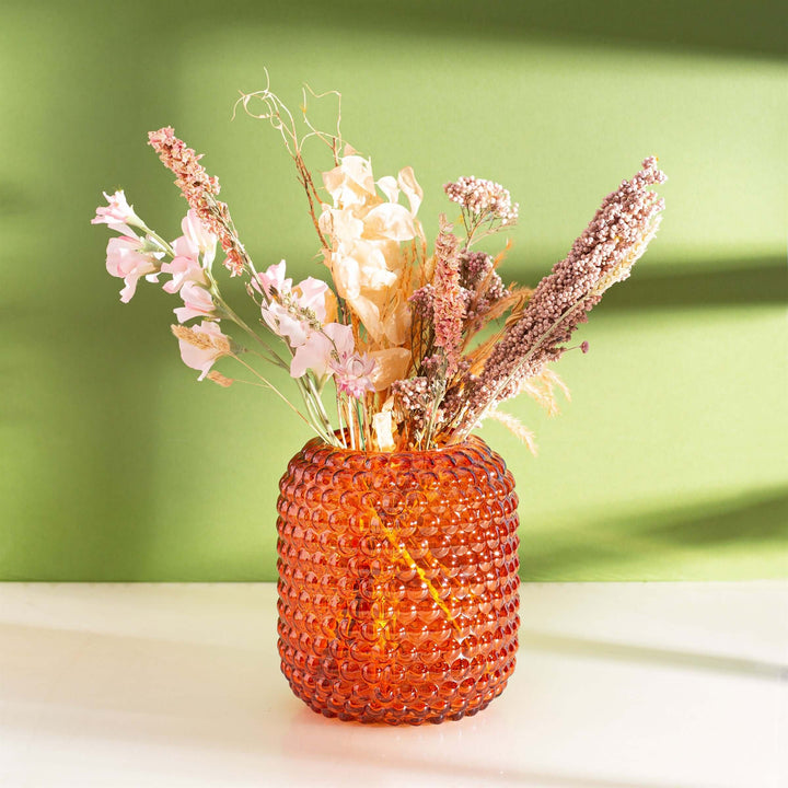 Sass & Belle Amber Glass Bobble Vase