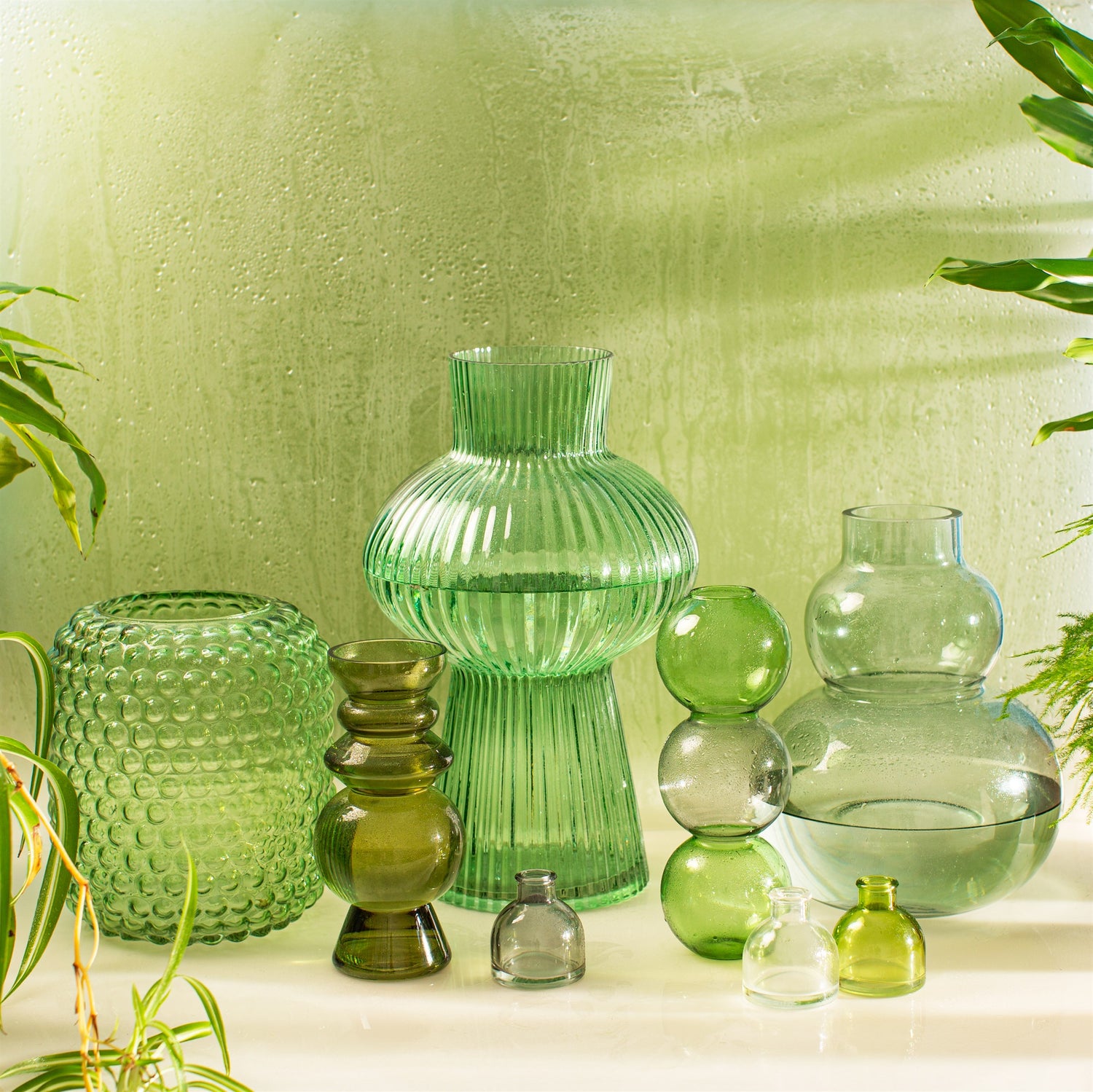 Sass &amp; Belle Selina Glass Vase - Green