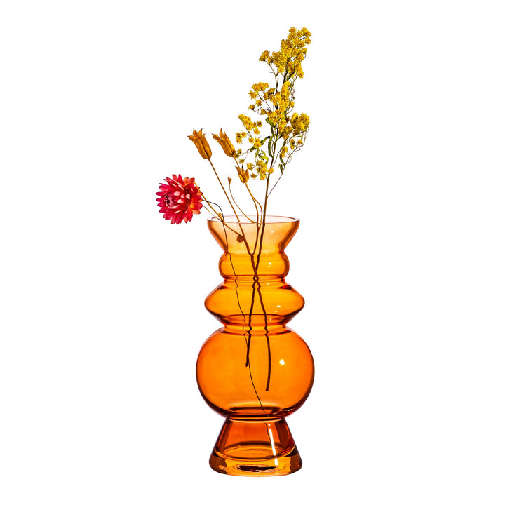 Sass & Belle Selina Glass Vase in Dark Amber