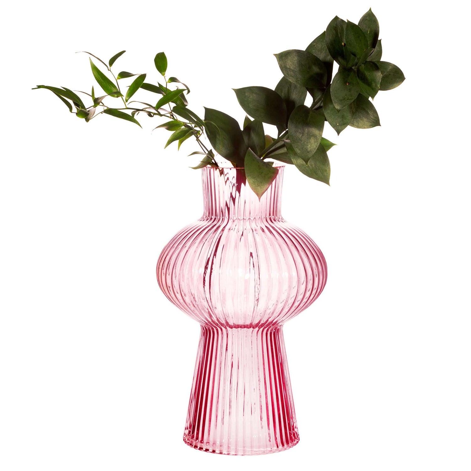 Sass &amp; Belle Large Shapely Fluted Glass Vase