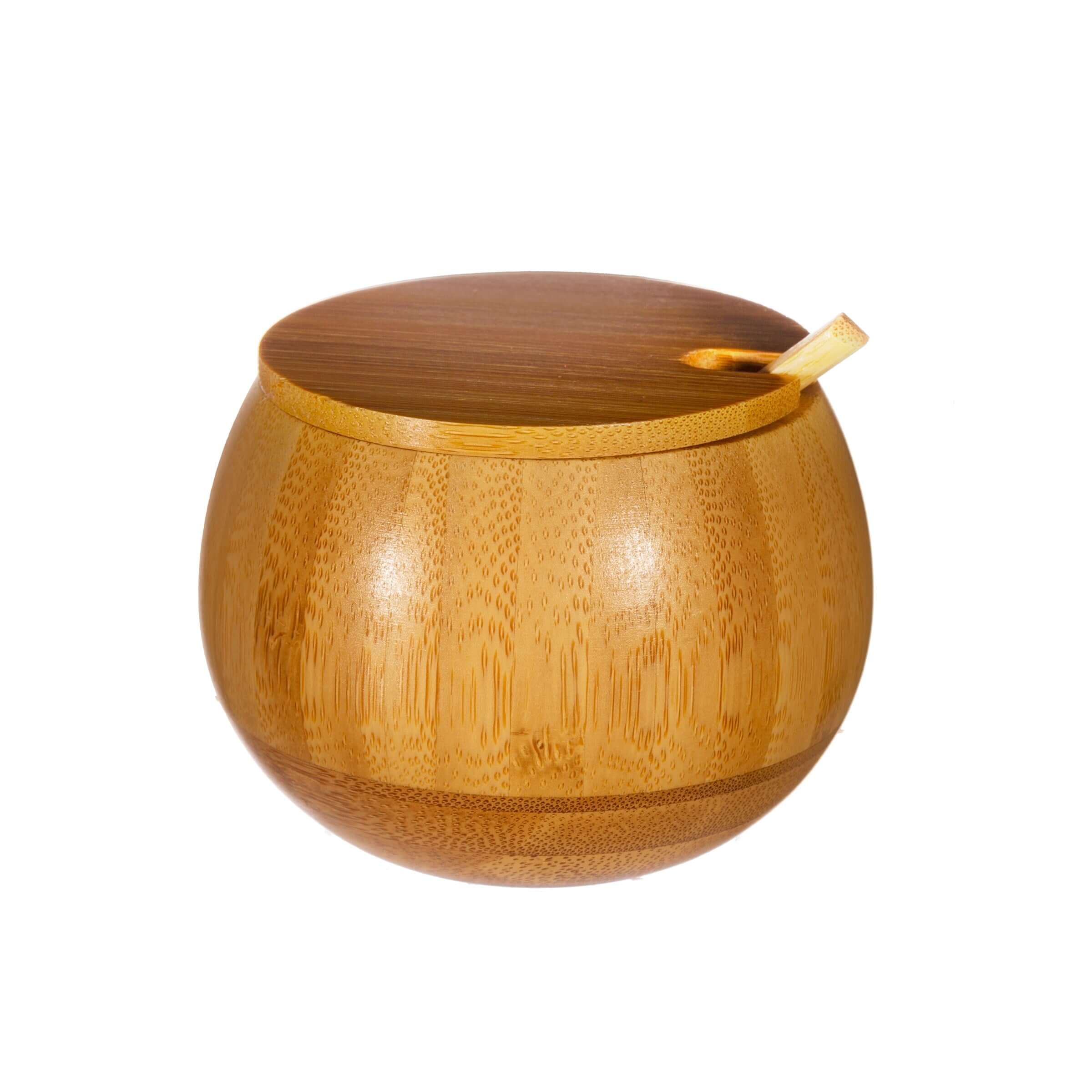 Sass And Belle Bamboo Spice Jar With Spoon Airtight Lid