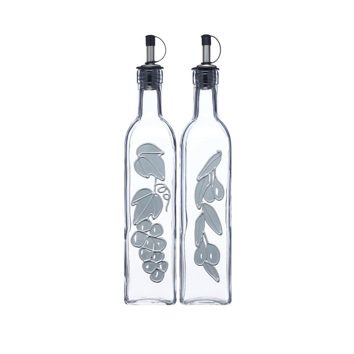 KitchenCraft World of Flavours Italian Set of 2 Glass Oil and Vinegar Bottles