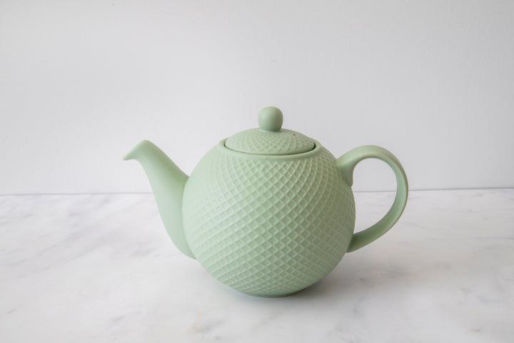 London Pottery Globe Textured Teapot with Strainer, 4-Cup, Green