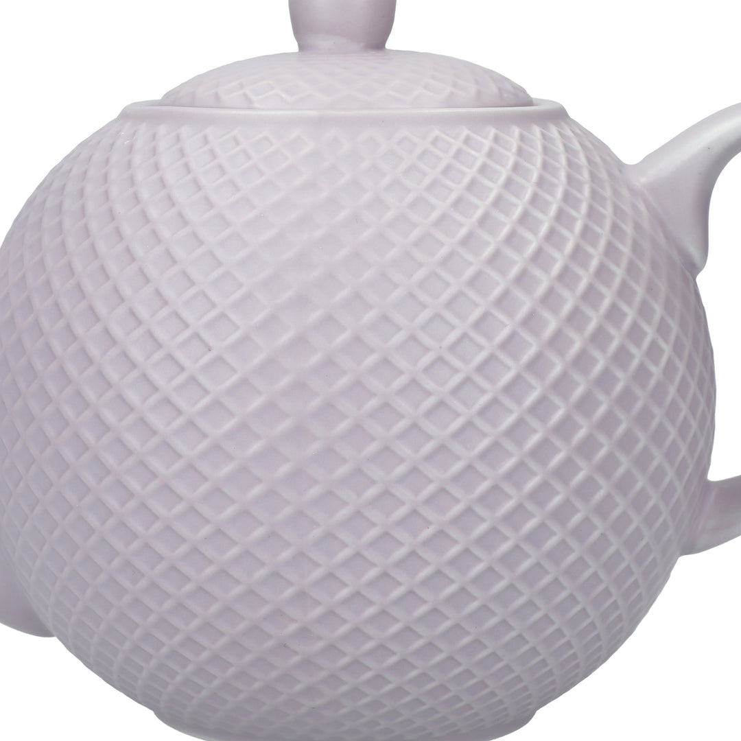 London Pottery Globe Textured Teapot with Strainer, 4-Cup, Lilac