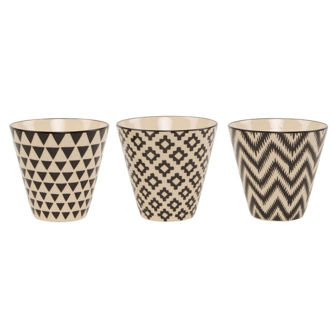 Sass &amp; Belle Mini Black Geo Planters