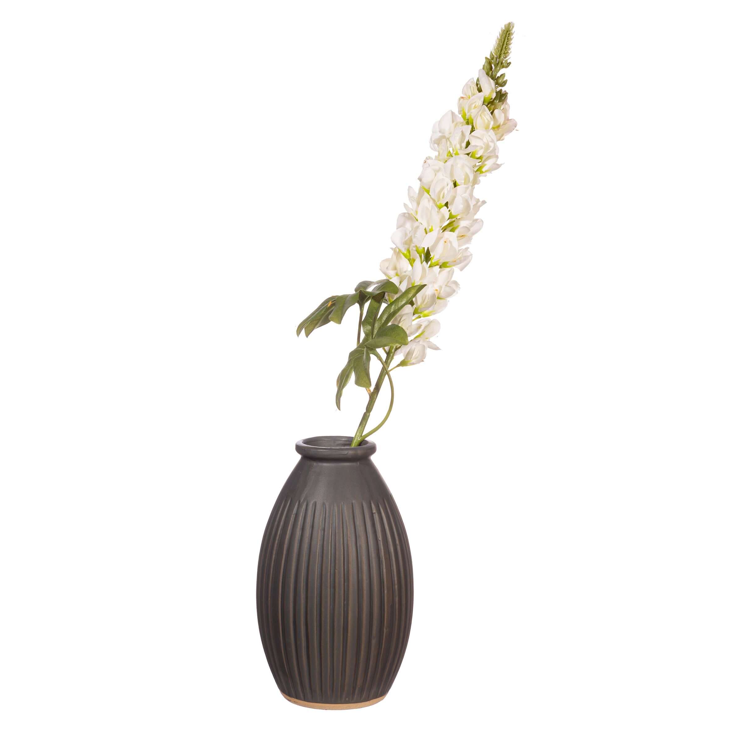 Sass and Belle Japandi Grooved Vase for Modern Home Decor
