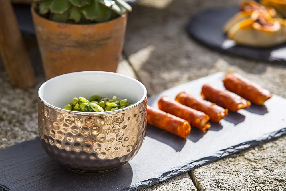 Artesa - Artesa Slate Serving Tray and Copper-Finish Bowl Set - Serveware - mzube - ARTSET2PC