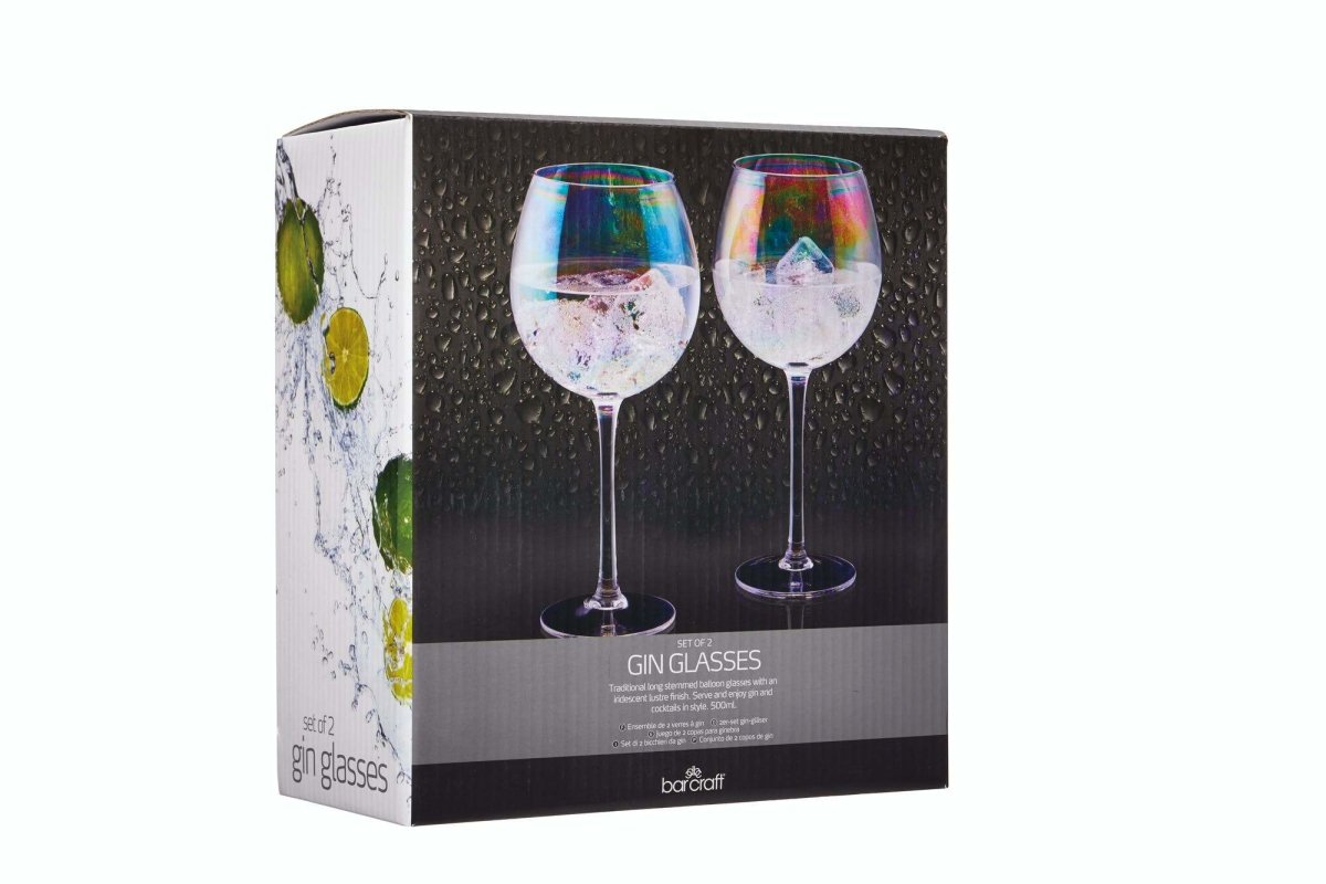 Barcraft - BarCraft Set of Two Iridescent Gin Glasses - Barware - mzube - BCGINLUST2PC