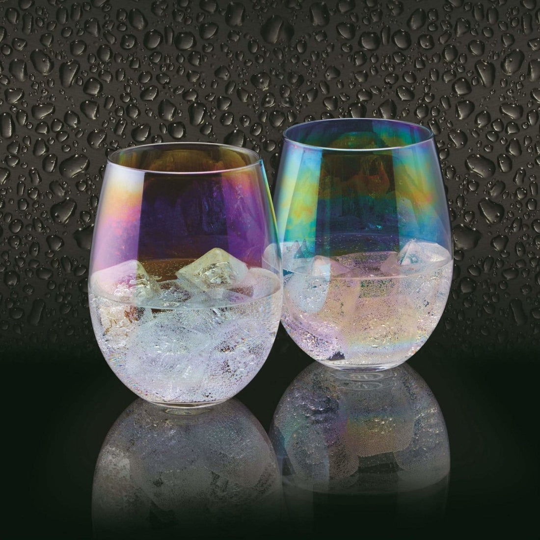 Barcraft - BarCraft Set of Two Iridescent Glass Tumblers - Barware - mzube - BCTUMLUST2PC