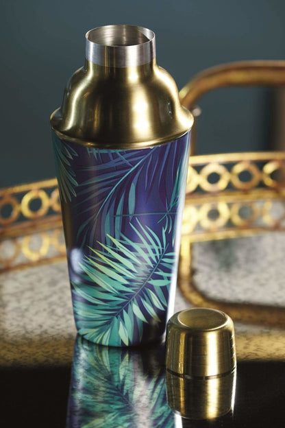 Barcraft - BarCraft Brass Finish Stainless Steel Tropical Leaves Cocktail Shaker - Barware - mzube - BCCSPALM