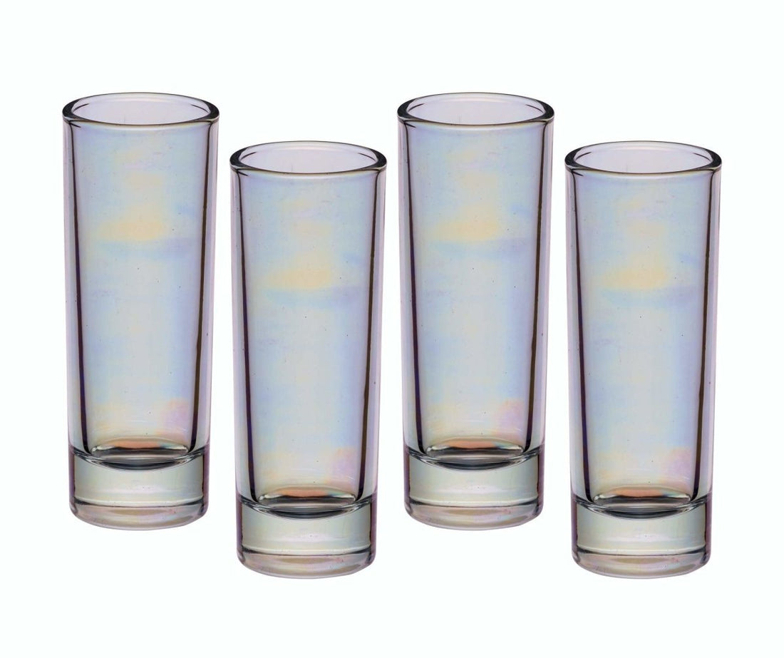 Barcraft - BarCraft Set of Four Iridescent Tall Shot Glasses - Barware - mzube - BCSGLUST4PC