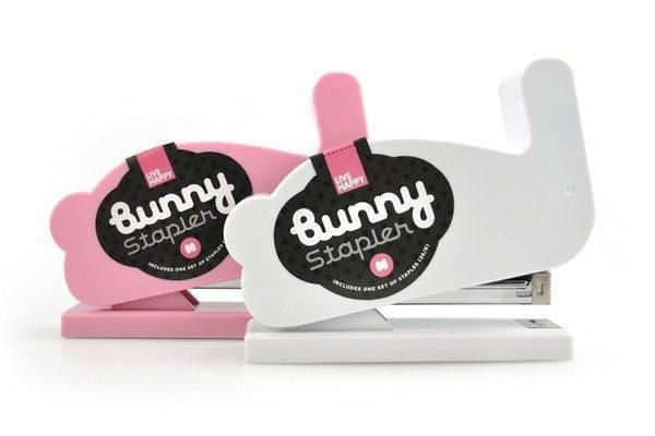 Mustard - Bunny Stapler Pink And White - Office - mzube - M16012P