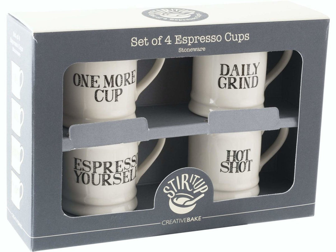 Creative Tops - Creative Tops Bake Stir It Up Set Of 4 Espresso Tankard Mugs - Mugs - mzube - 5174402