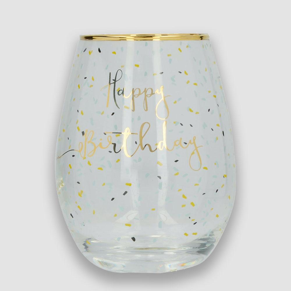 Creative Tops - Creative Tops Ava &amp; I Birthday Stemless Wine Glass - Barware - mzube - 5226395