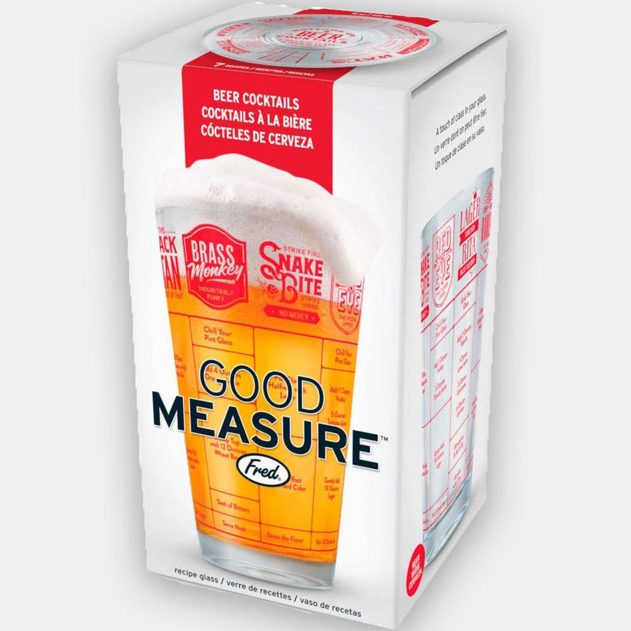Fred - Fred Good Measure Beer Recipe Glass - Barware - mzube - FRED-GM-BEER