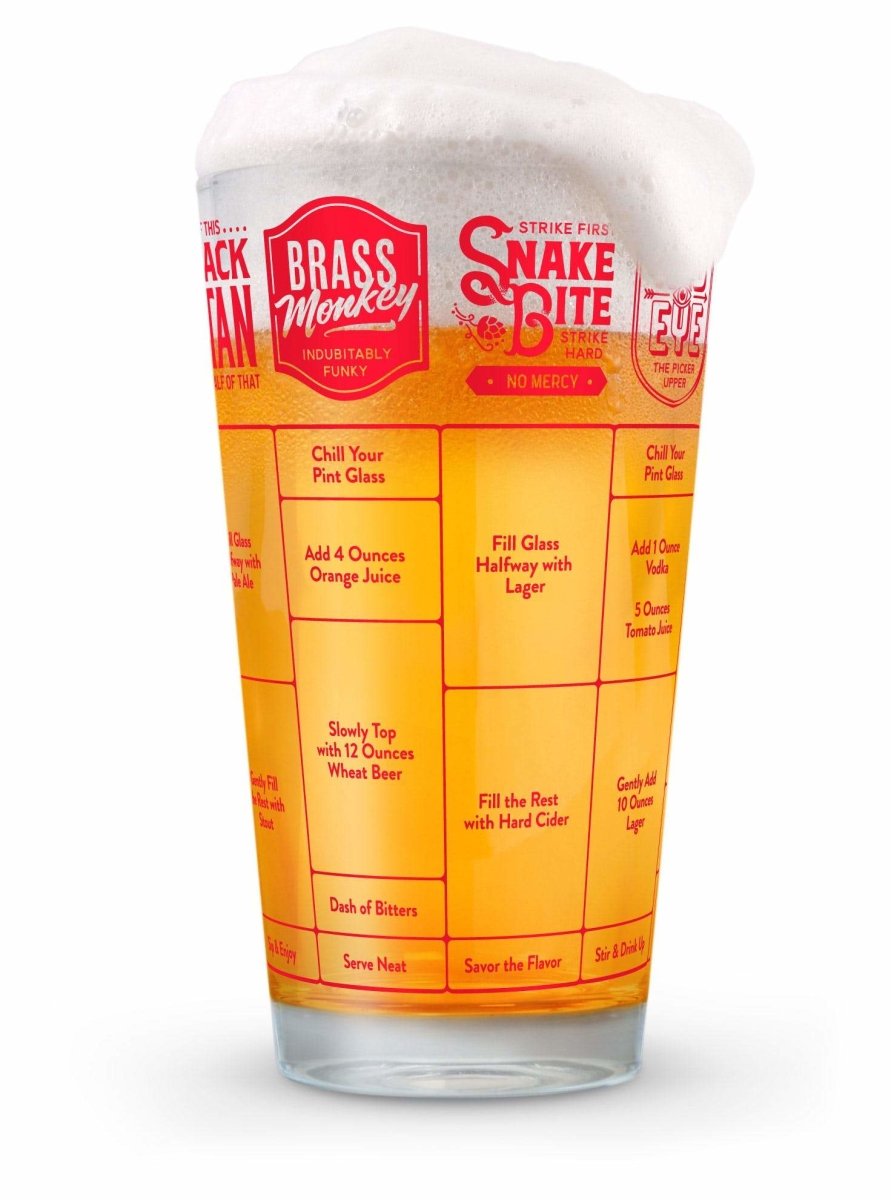 Fred - Fred Good Measure Beer Recipe Glass - Barware - mzube - FRED-GM-BEER