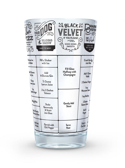 Fred - Fred Good Measure Hangover Recipe Glass - Barware - mzube - FRED-GM-HOVER