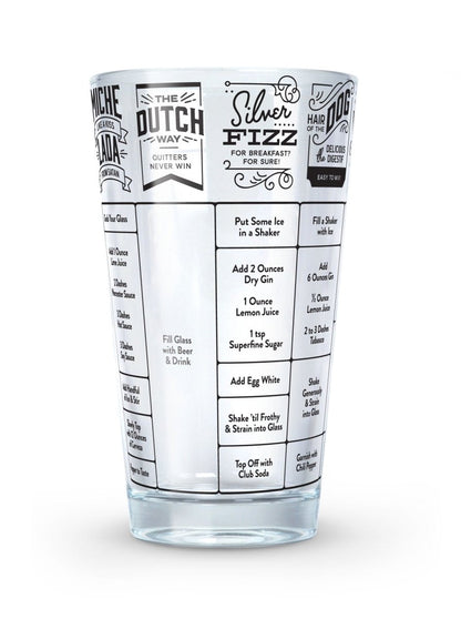 Fred - Fred Good Measure Hangover Recipe Glass - Barware - mzube - FRED-GM-HOVER