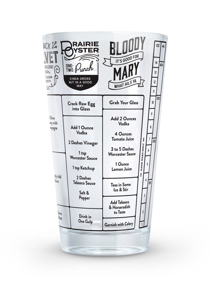 Fred - Fred Good Measure Hangover Recipe Glass - Barware - mzube - FRED-GM-HOVER