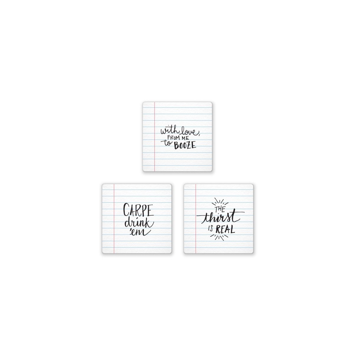 Fred - Fred Pack of 6 Noted Coasters - Barware - mzube - 5174865