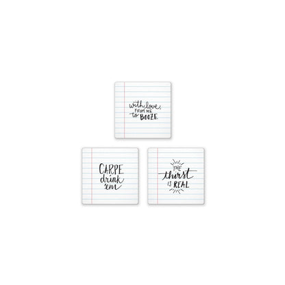 Fred - Fred Pack of 6 Noted Coasters - Barware - mzube - 5174865
