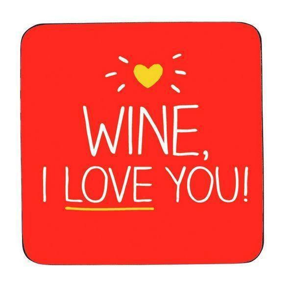 Happy Jackson - Happy Jackson Coaster Wine I Love You - Barware - mzube - HAP170