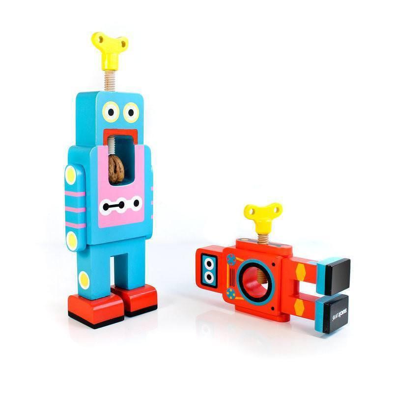 Suck UK - Large Wooden Robot Nut Cracker - Kitchen & Dining - mzube - SK NUTROBOTL1