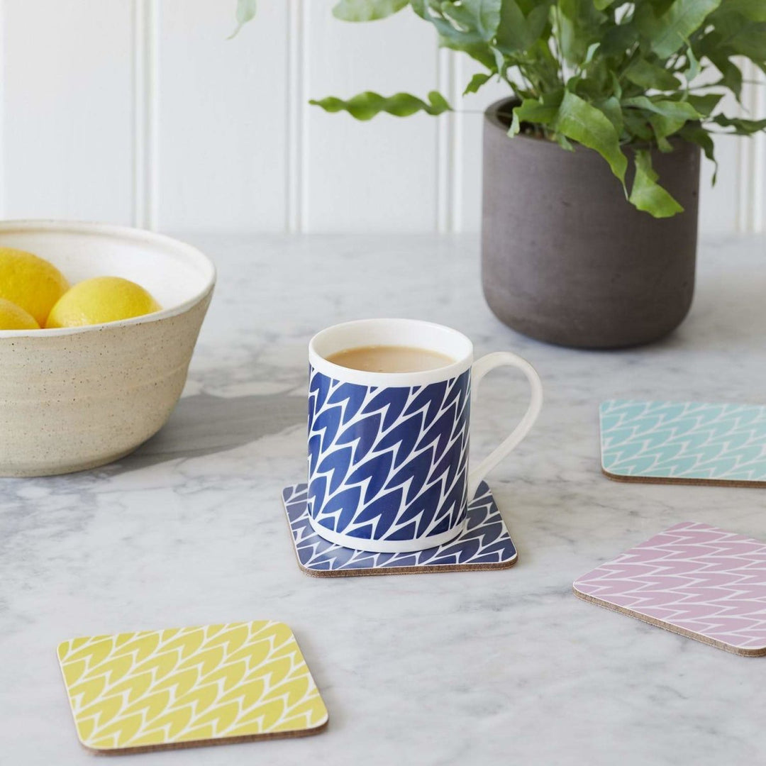 Laura Jackson - Laura Jackson Leaf Drink Coasters - Pink- Set Of 4 - Serveware - mzube - LCOPI04