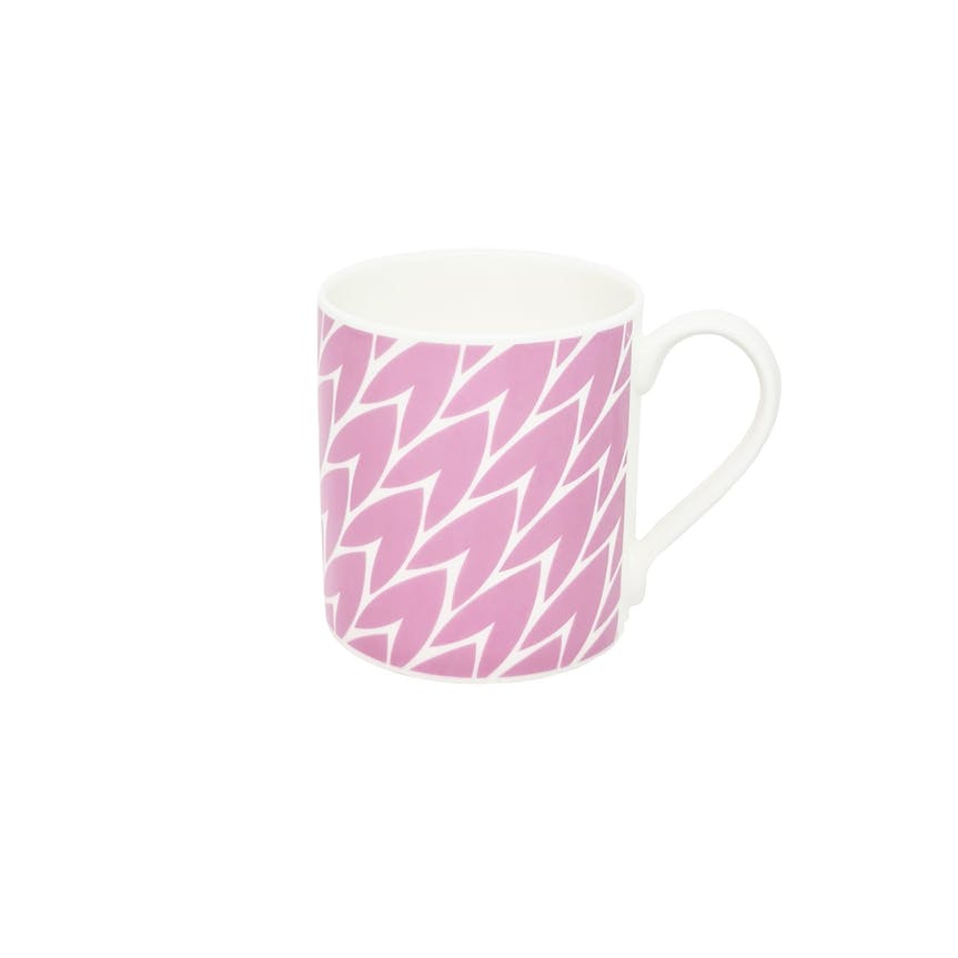 Laura Jackson - Laura Jackson Leaf Large Mug Pink - Mugs - mzube - LMLGPI04