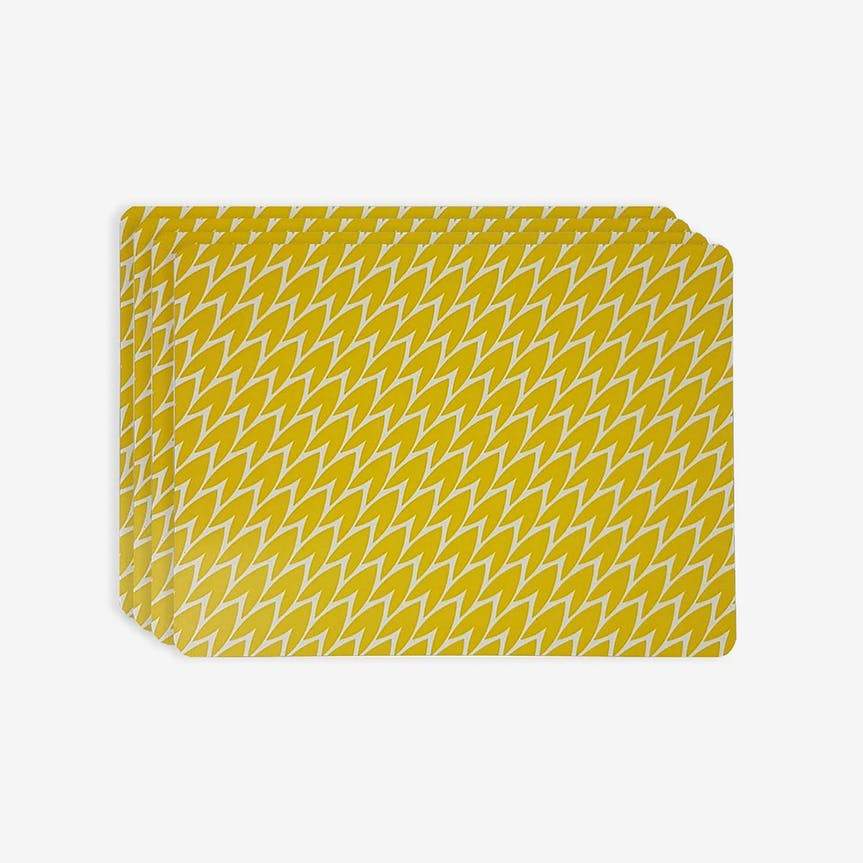 Laura Jackson - Laura Jackson Leaf Placemats Yellow - Set Of 4 - Serveware - mzube - LPLYE02