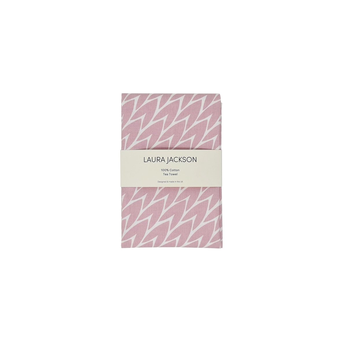 Laura Jackson - Laura Jackson Leaf Tea Towel / Pink - Kitchen Homeware - mzube - LTPI04