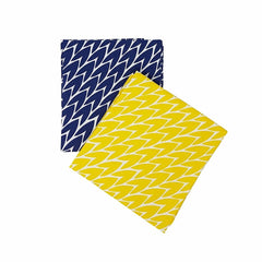 Laura Jackson Leaf Tea Towel / Yellow & Dark Blue 2 Pack