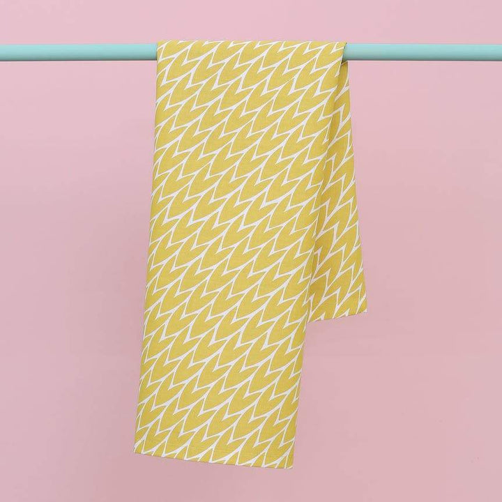 Laura Jackson - Laura Jackson Leaf Tea Towel / Yellow - Kitchen Homeware - mzube - LTYE02