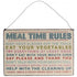 Rex - Meal Time Rules Vintage Hanging Metal Sign - Kitchen & Dining - mzube - 24428