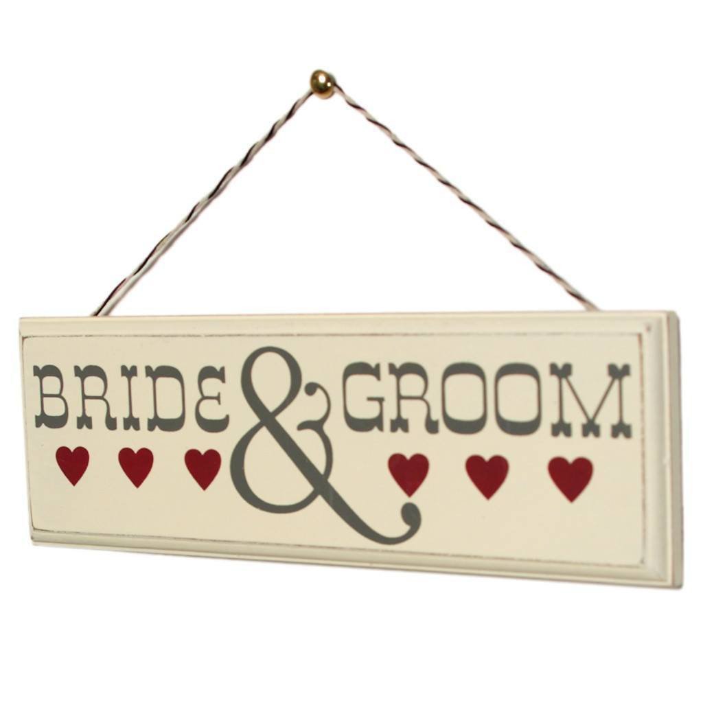 Romantic Wooden Sign Bride And Groom - mzube Bedroom