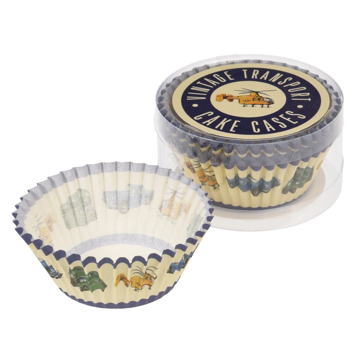 Set 50 Cupcake Cases Vintage Transport