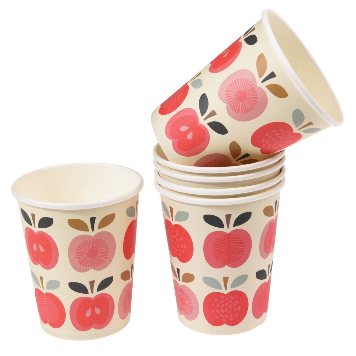 Vintage Apple Paper Cups(Set Of 8)